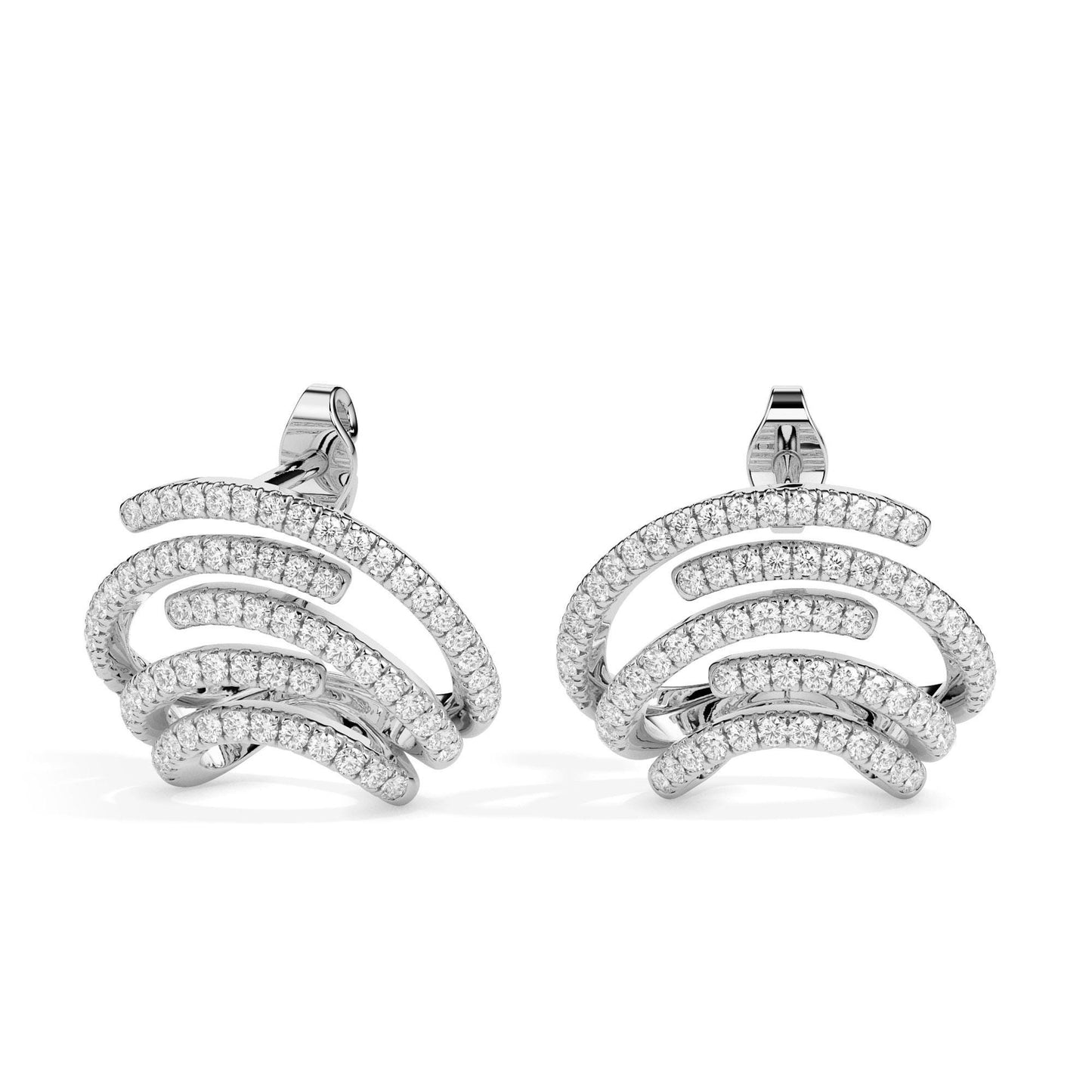 Modern Swirl Diamond Earrings