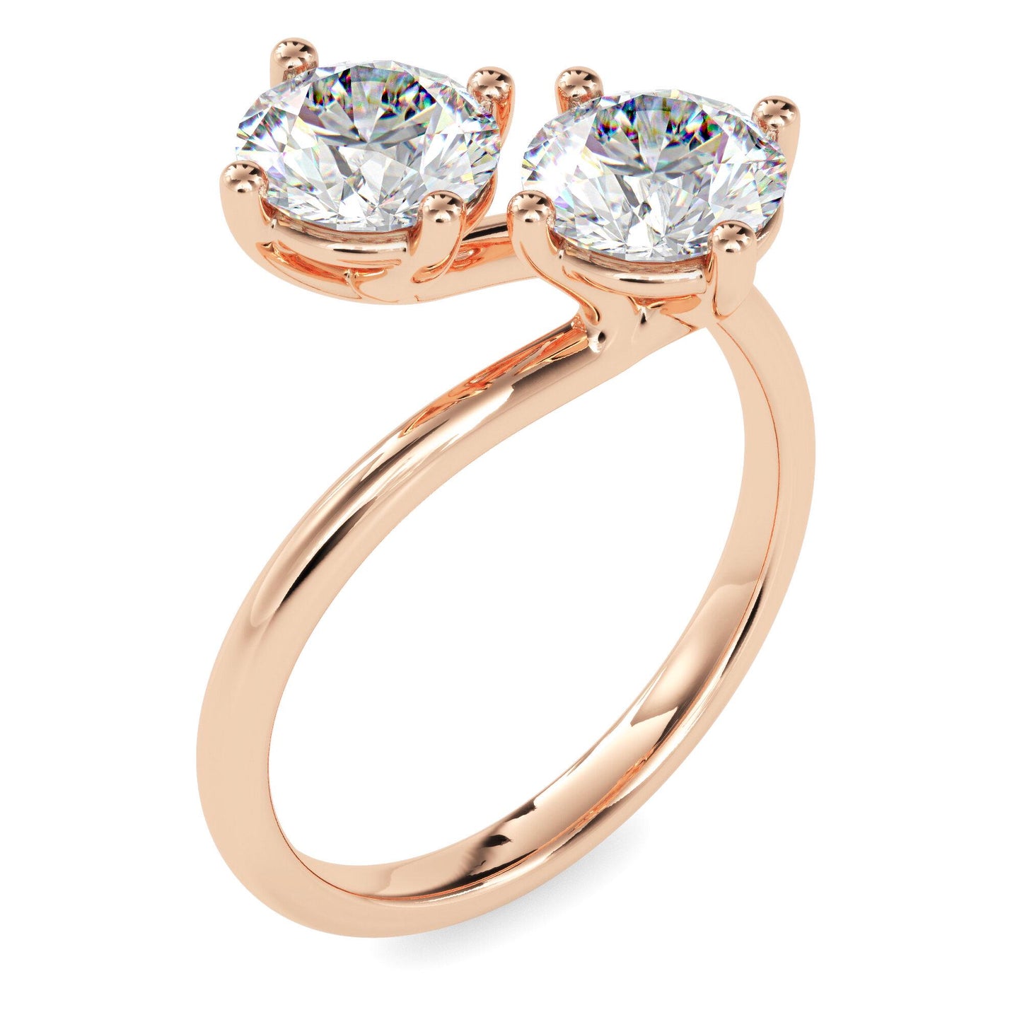 Double Round Cut Toi et Moi Ring