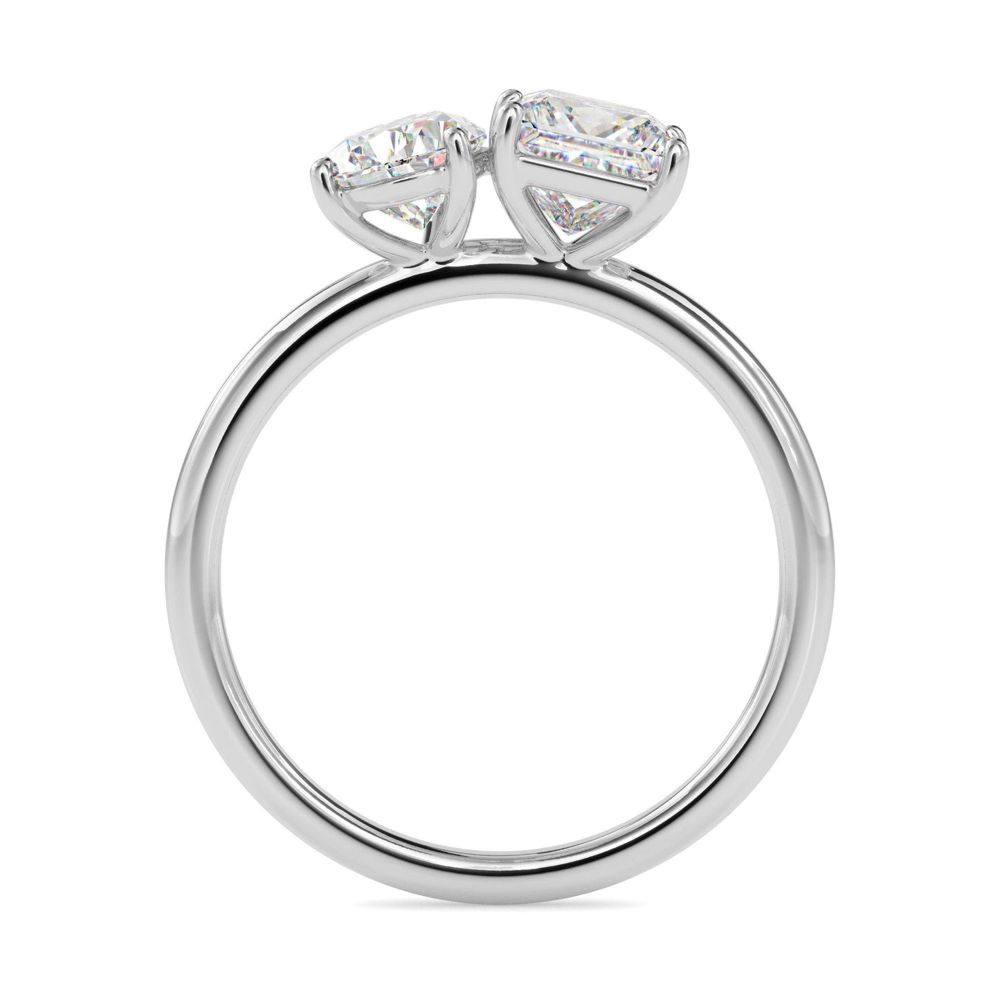 Pear and Princess Cut Toi et Moi Ring