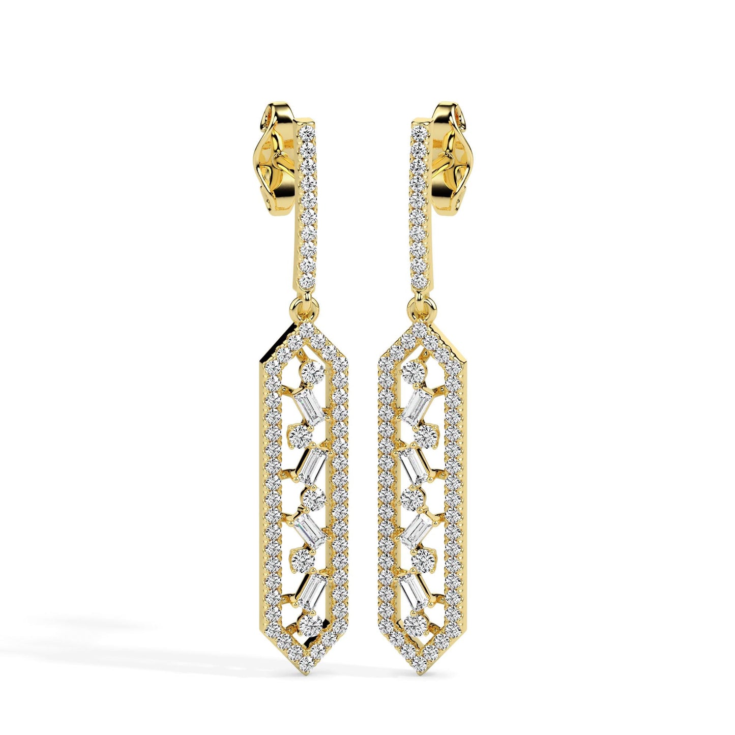 Glamour Prism Baguette Drop Earrings