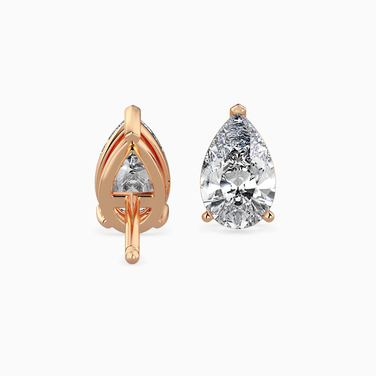 Pear Shaped Diamond Stud Earrings