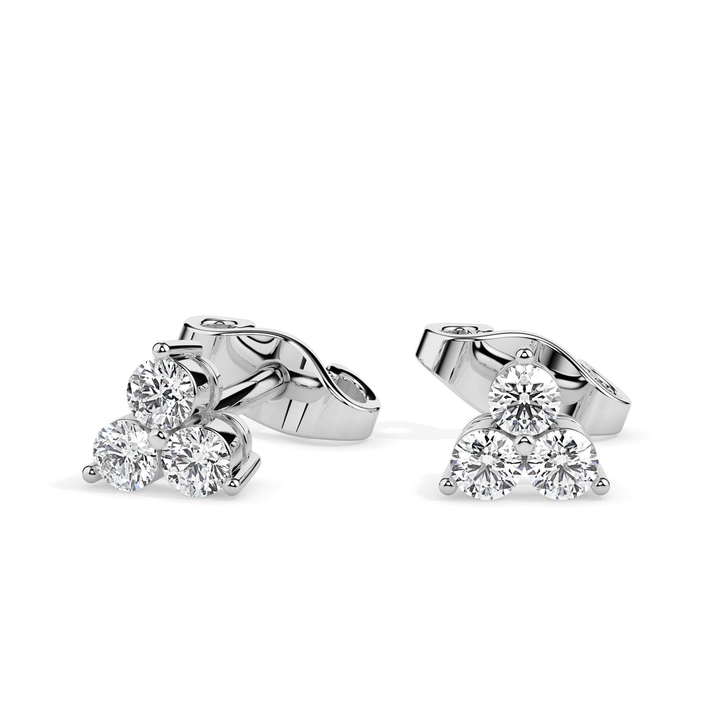 Classic Trinity Diamond Stud Earrings