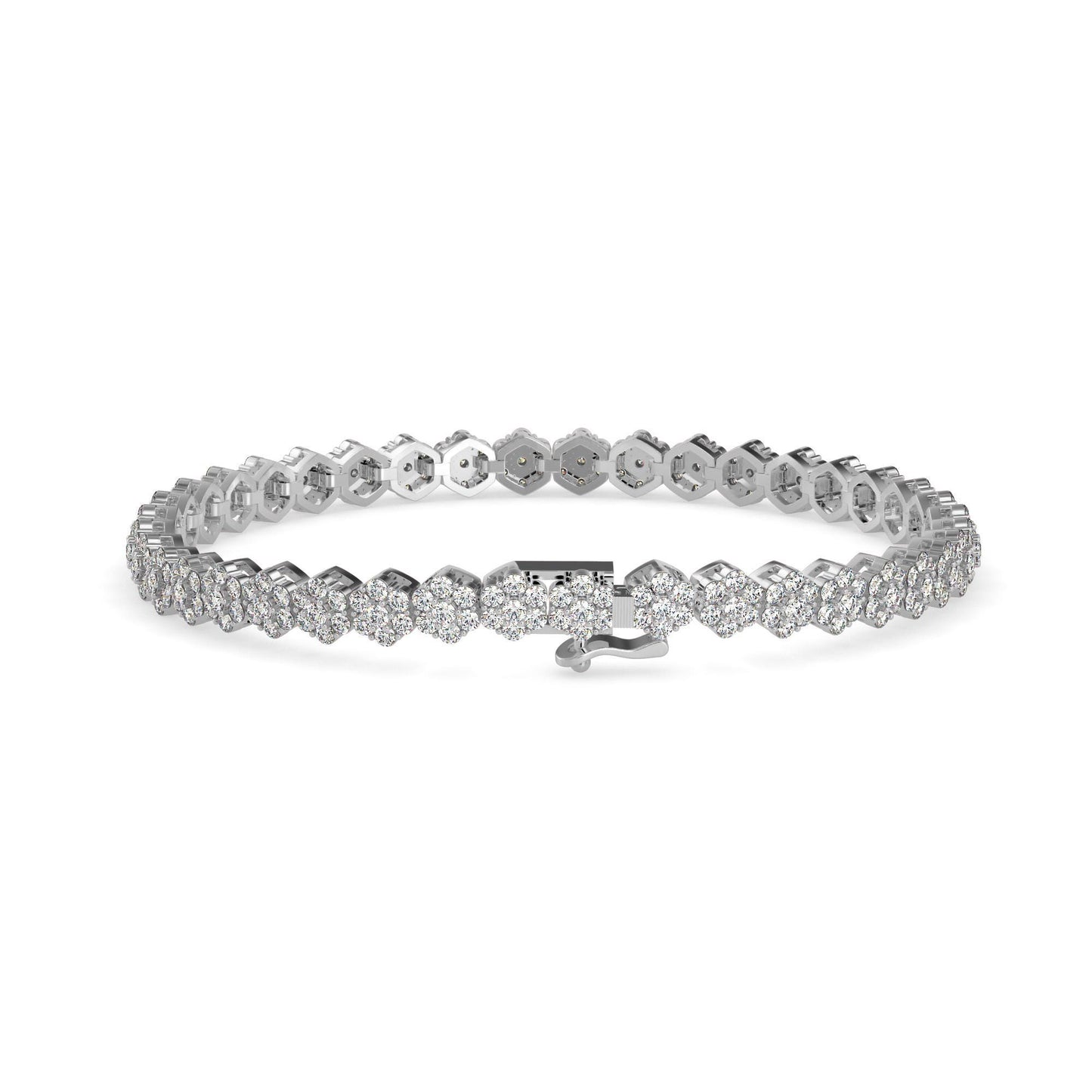 Diamond Cluster Tennis Bracelet