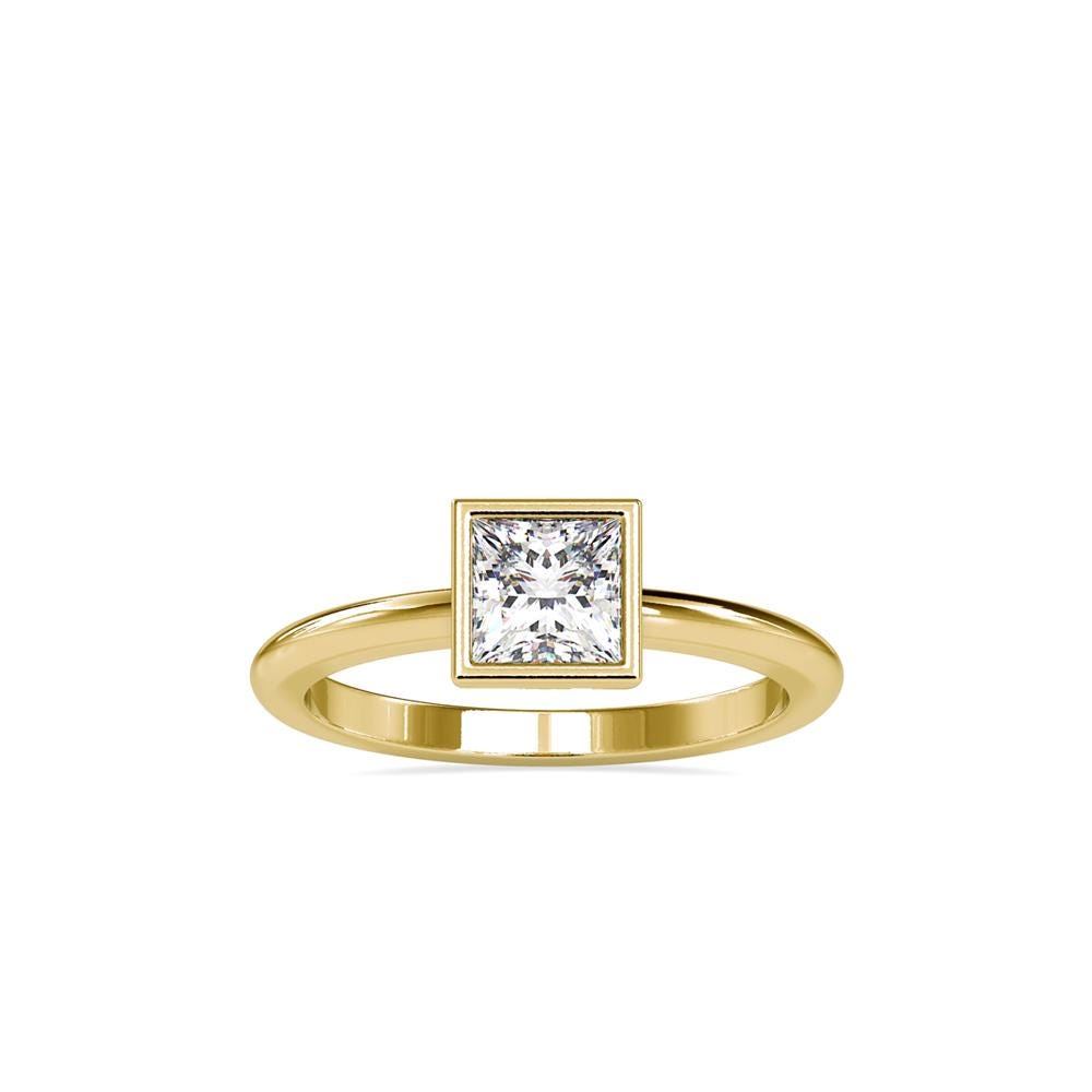 Princess Cut Bezel Set Ring