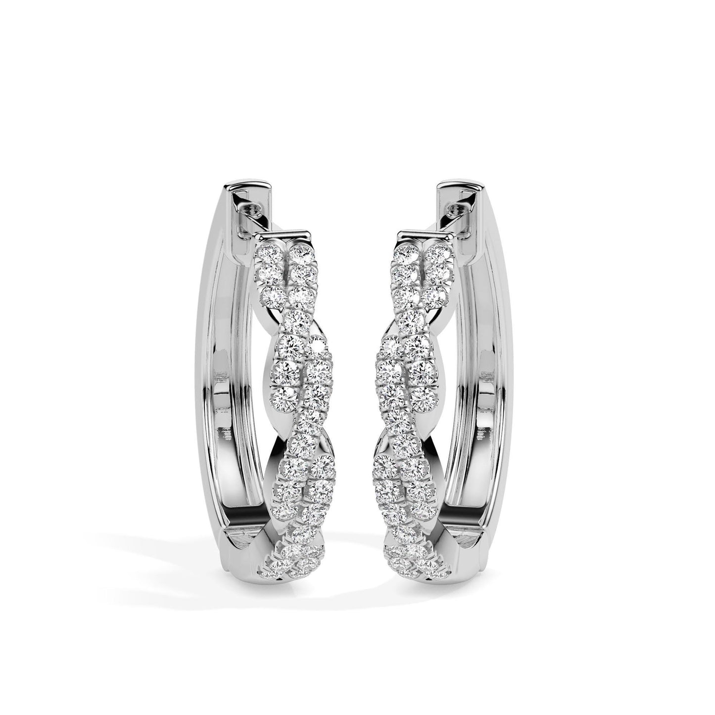 Twisted Diamond Hoop Earrings