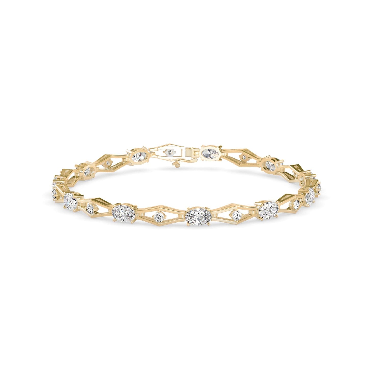 Geometric Diamond Tennis Bracelet