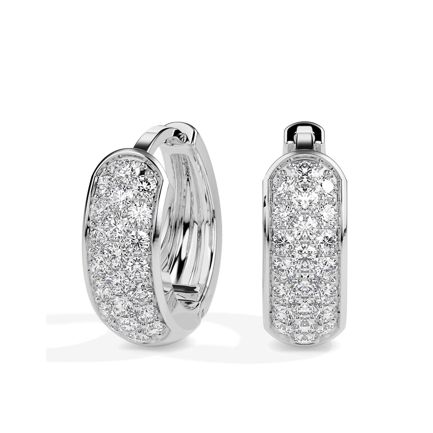 Pave Diamond Huggie Hoop Earrings