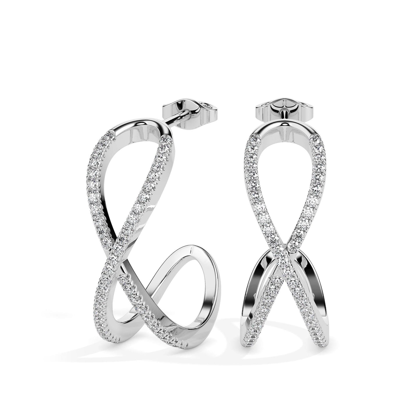 Infinity Twist Diamond Hoop Earrings