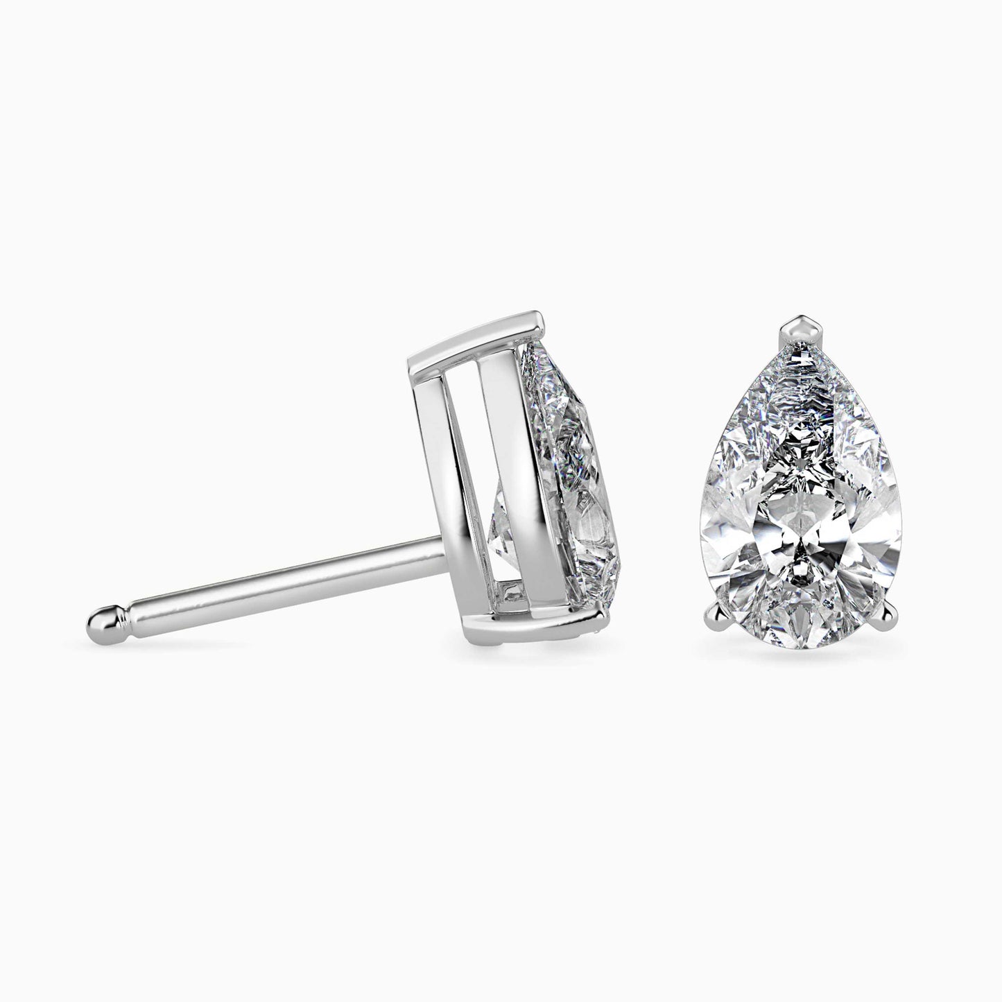 Pear Shaped Diamond Stud Earrings