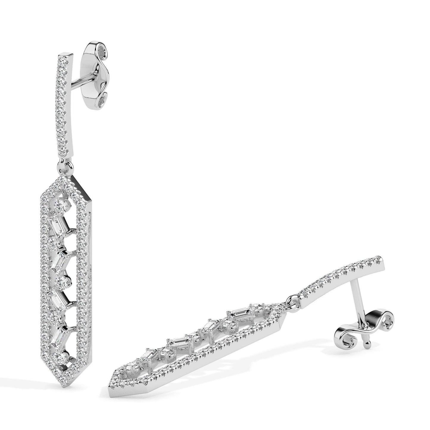 Glamour Prism Baguette Drop Earrings