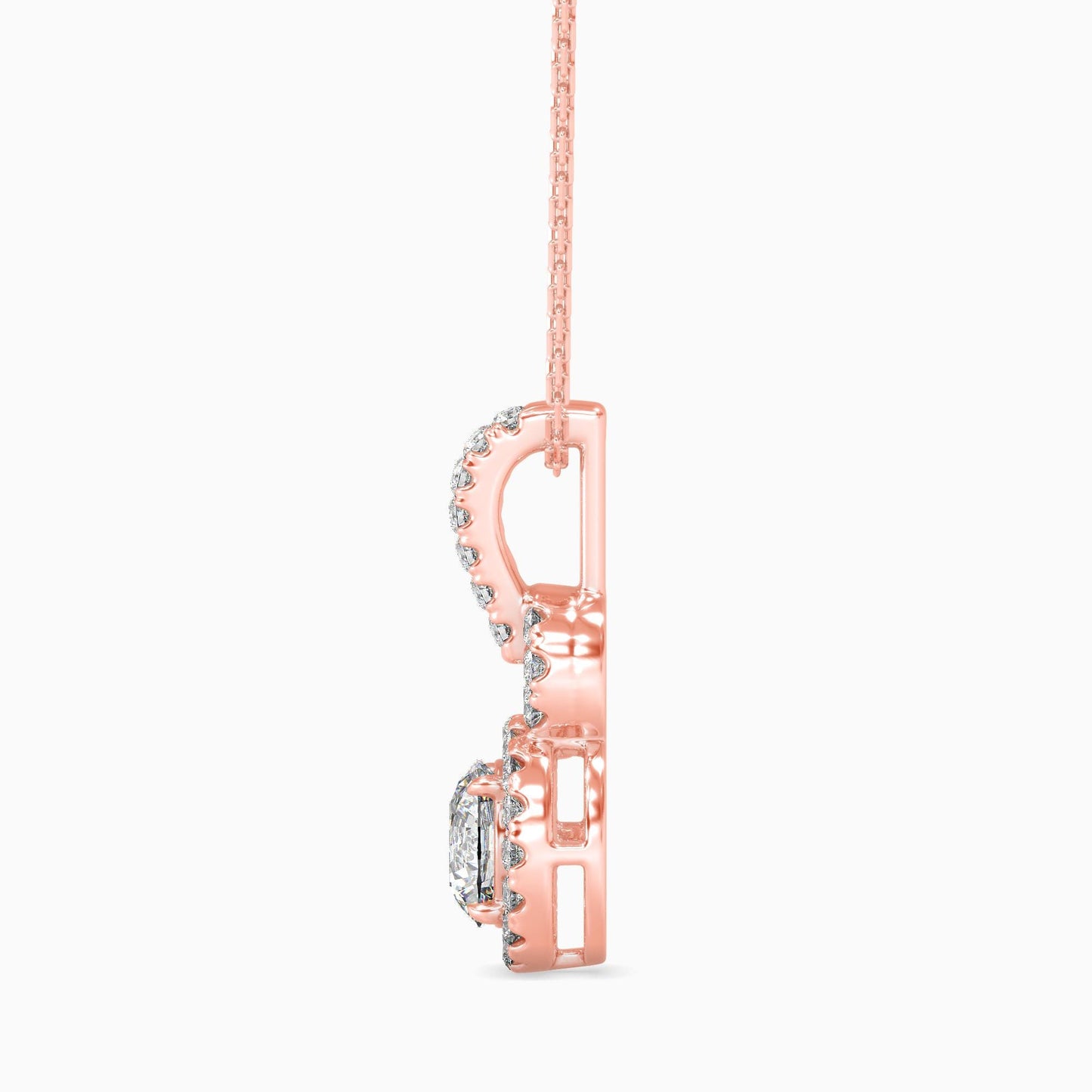 Double Halo Circle Pendant Necklace