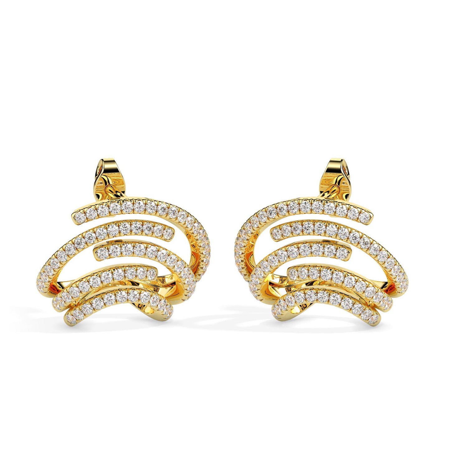 Modern Swirl Diamond Earrings