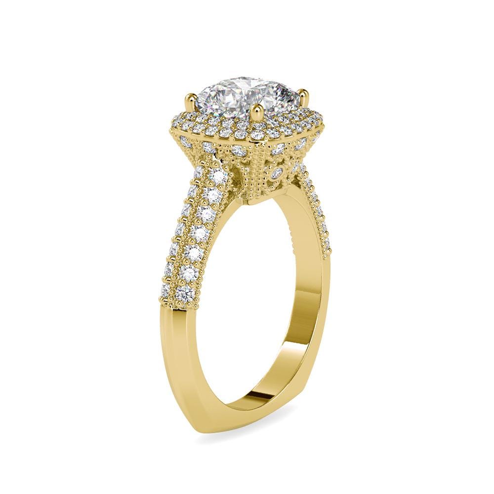 Cushion Cut Double Halo Engagement Ring