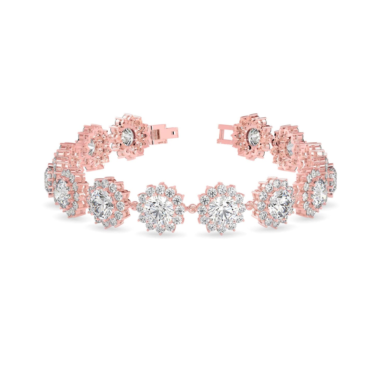 Floral Halo Diamond Bracelet