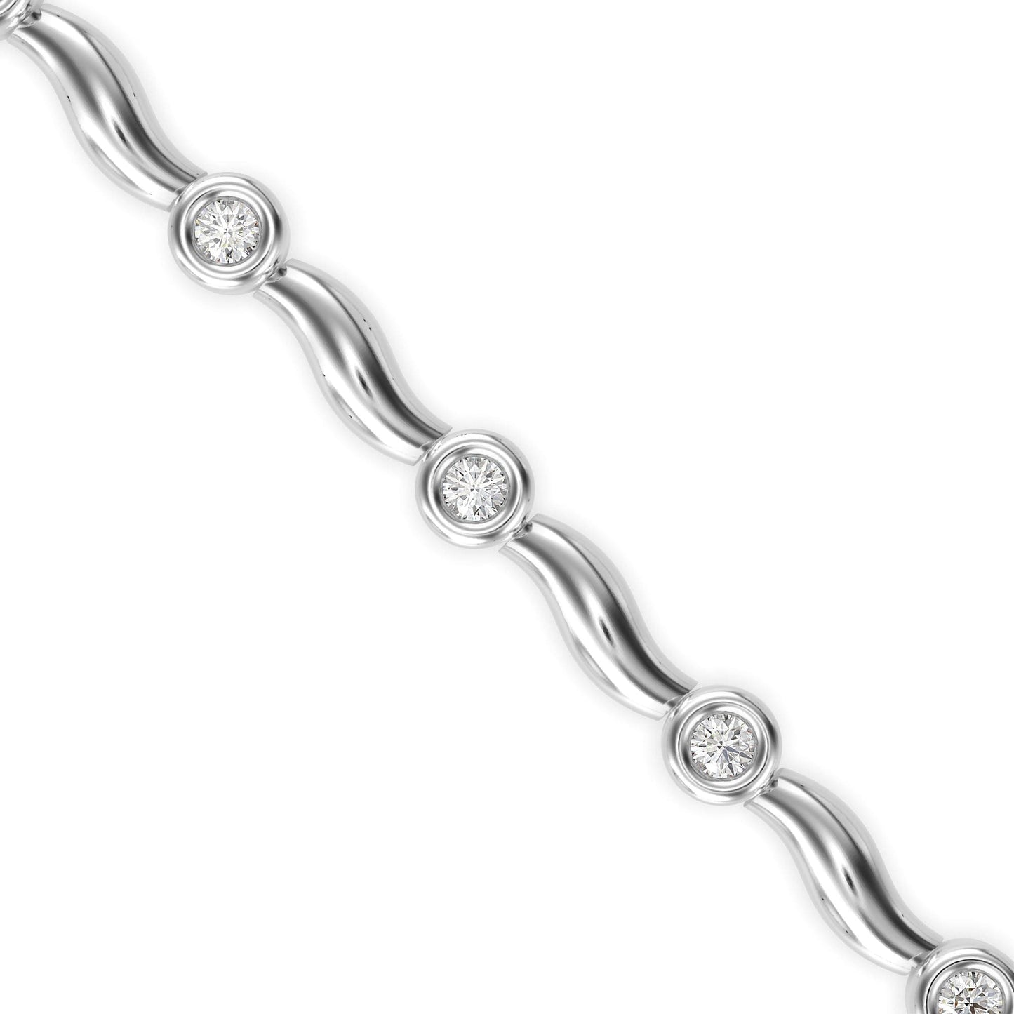 Wave Bezel Diamond Bracelet