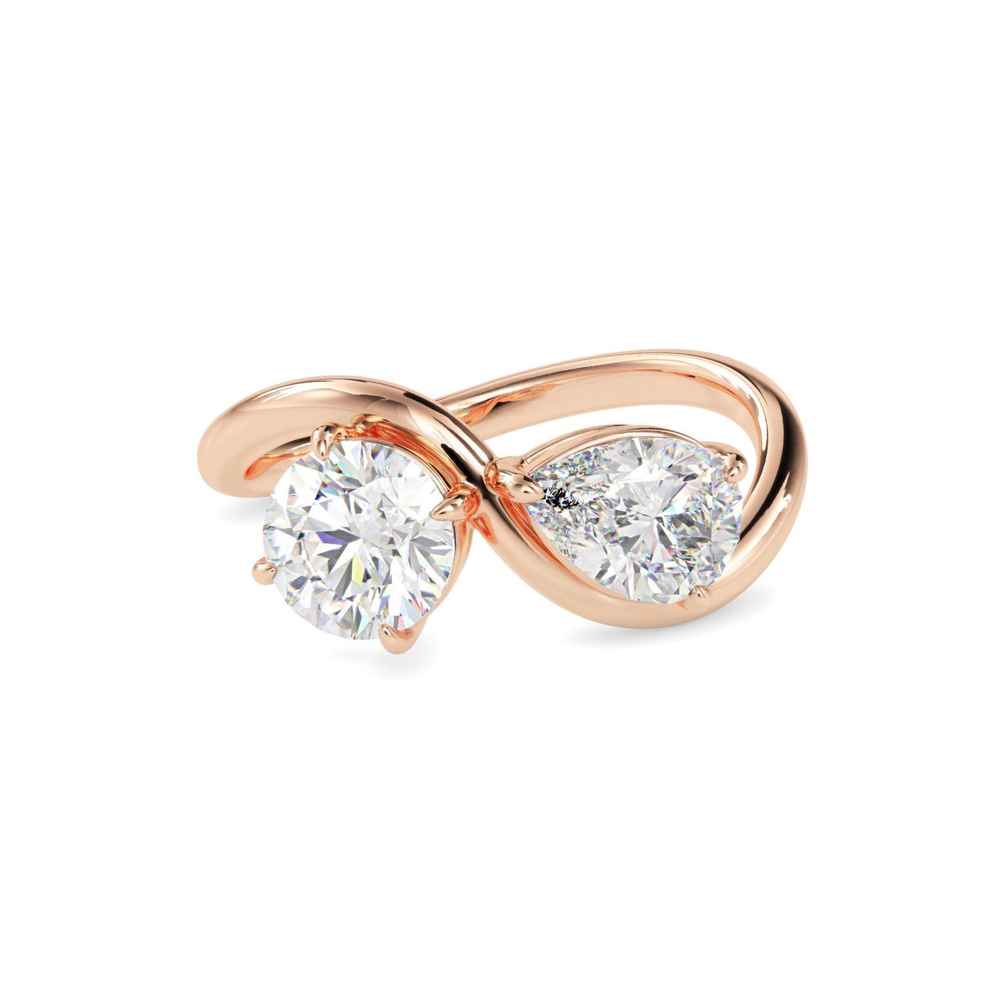 Round & Pear Cut Toi et Moi Ring