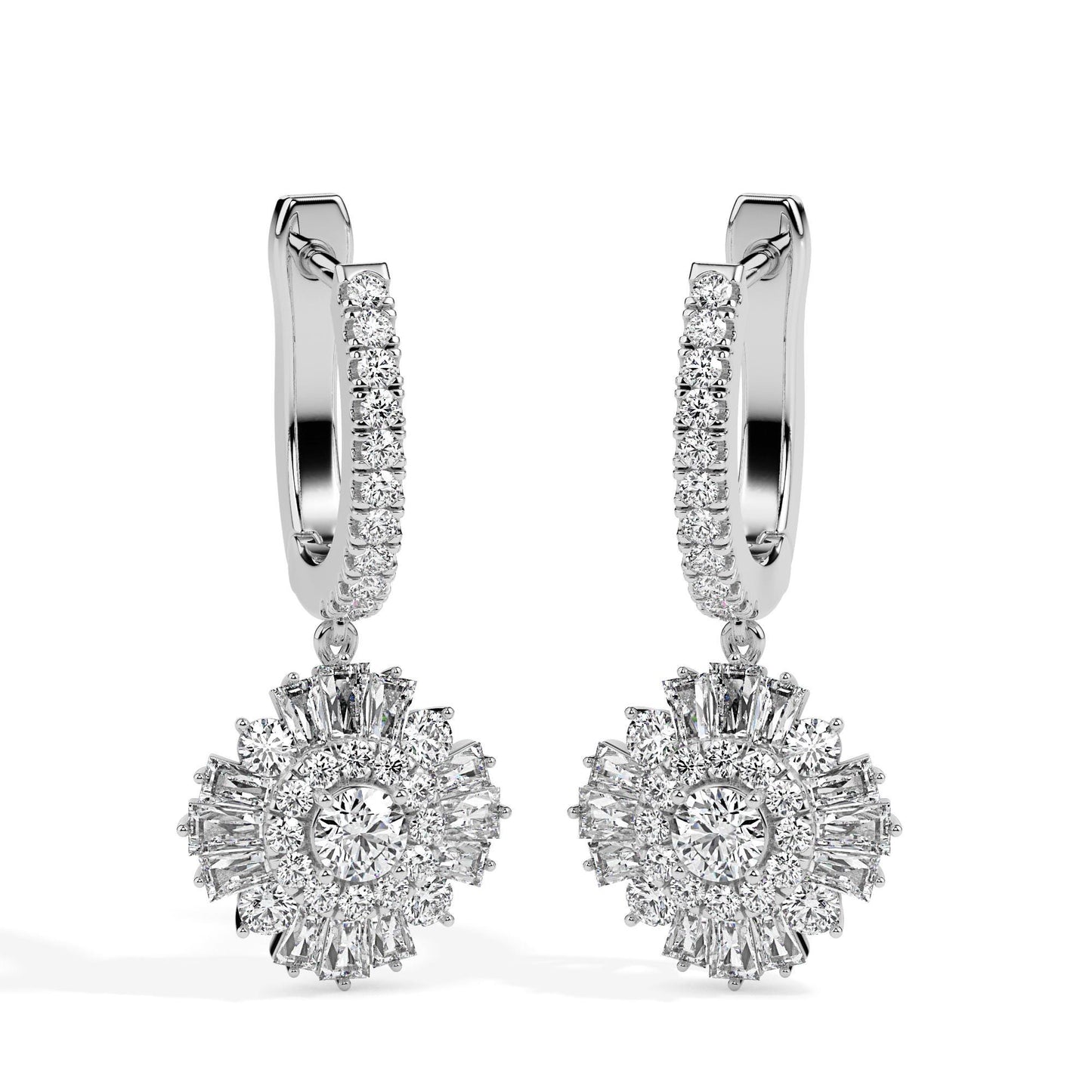 Floral Halo Drop Earrings