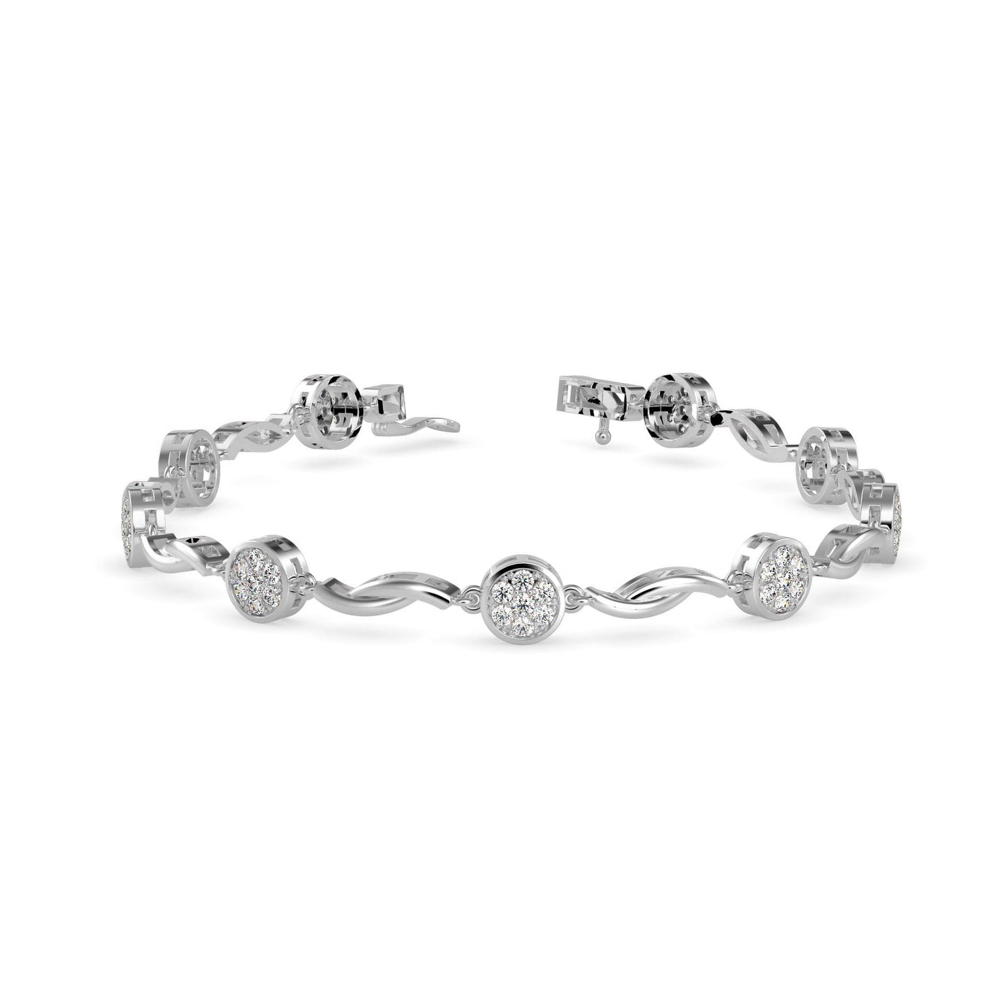 Twist Round Diamond Bracelet