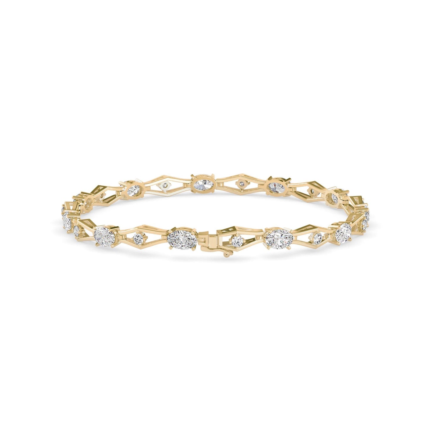 Geometric Diamond Tennis Bracelet