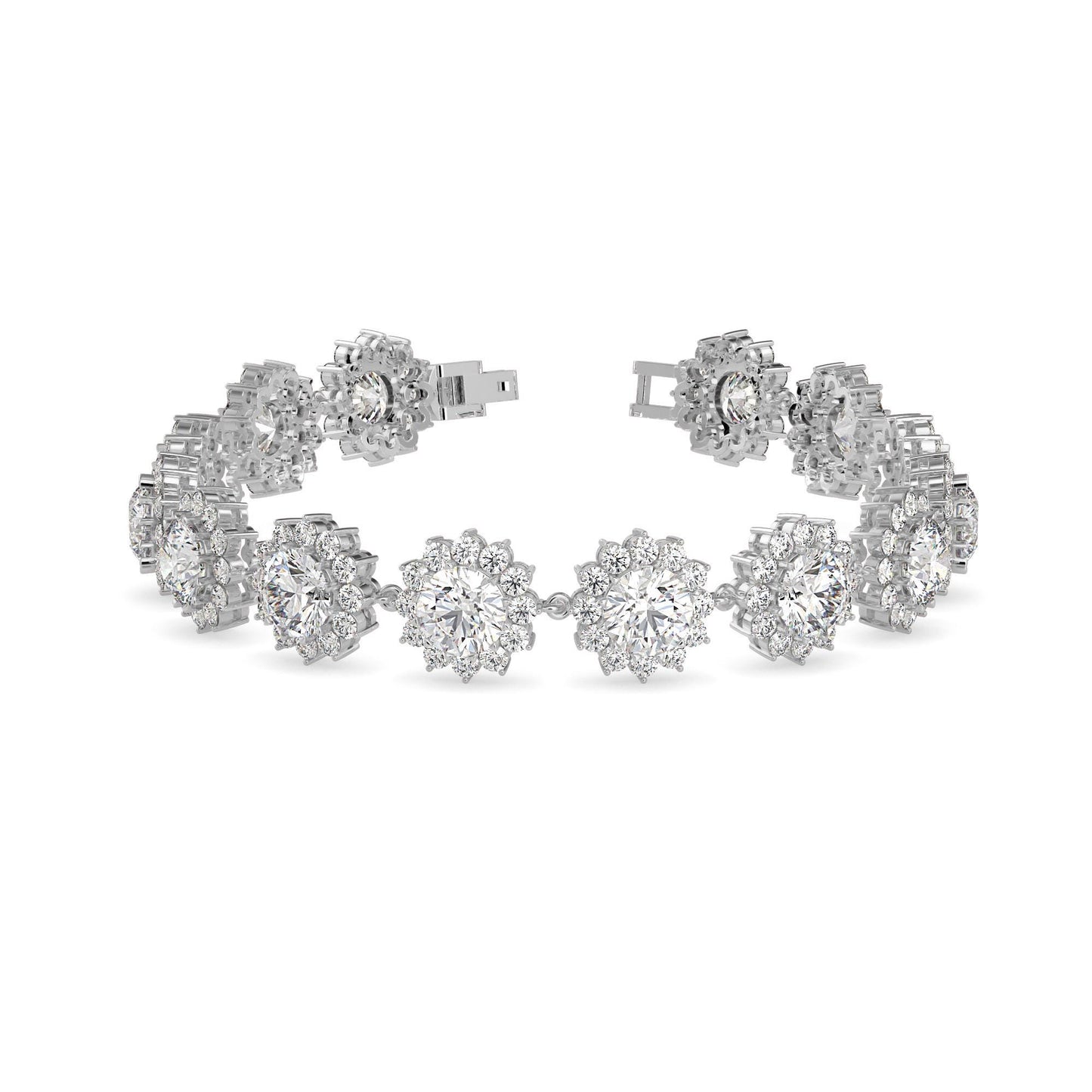 Floral Halo Diamond Bracelet