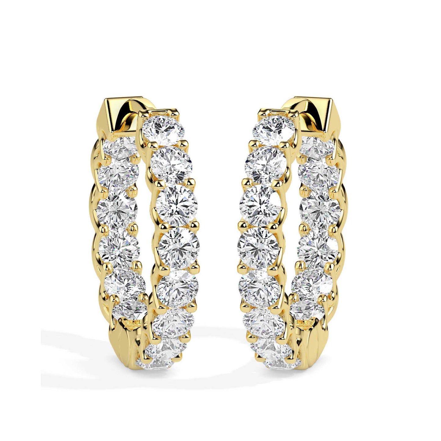 Diamond Inside Out Hoop Earrings