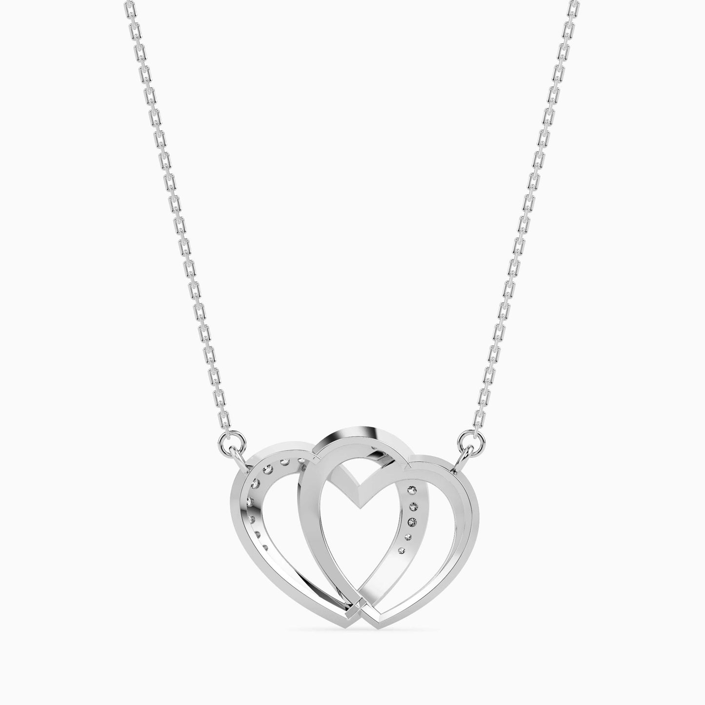 Interlocking Hearts Diamond Pendant Necklace