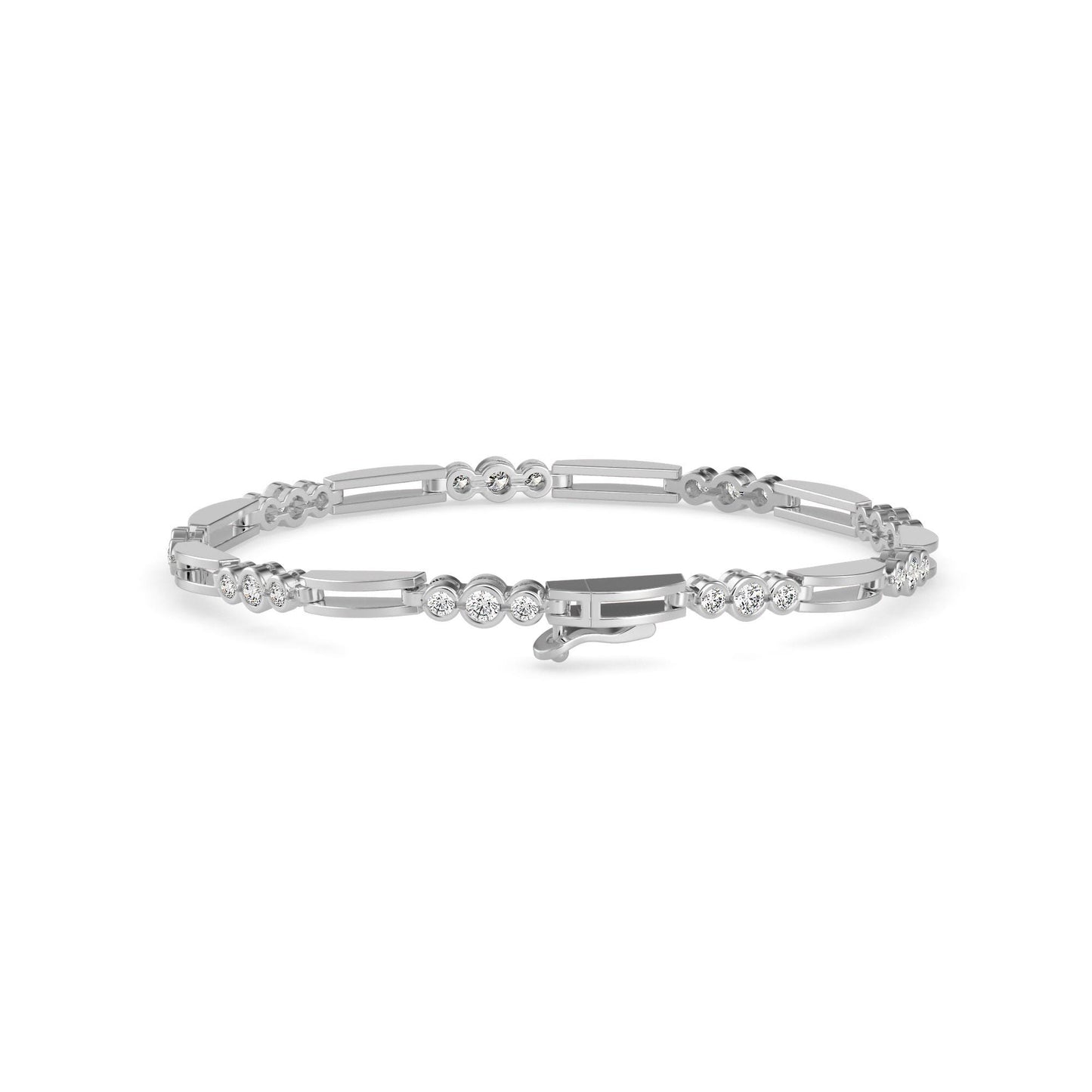 Modern Dual Bar Diamond Tennis Bracelet