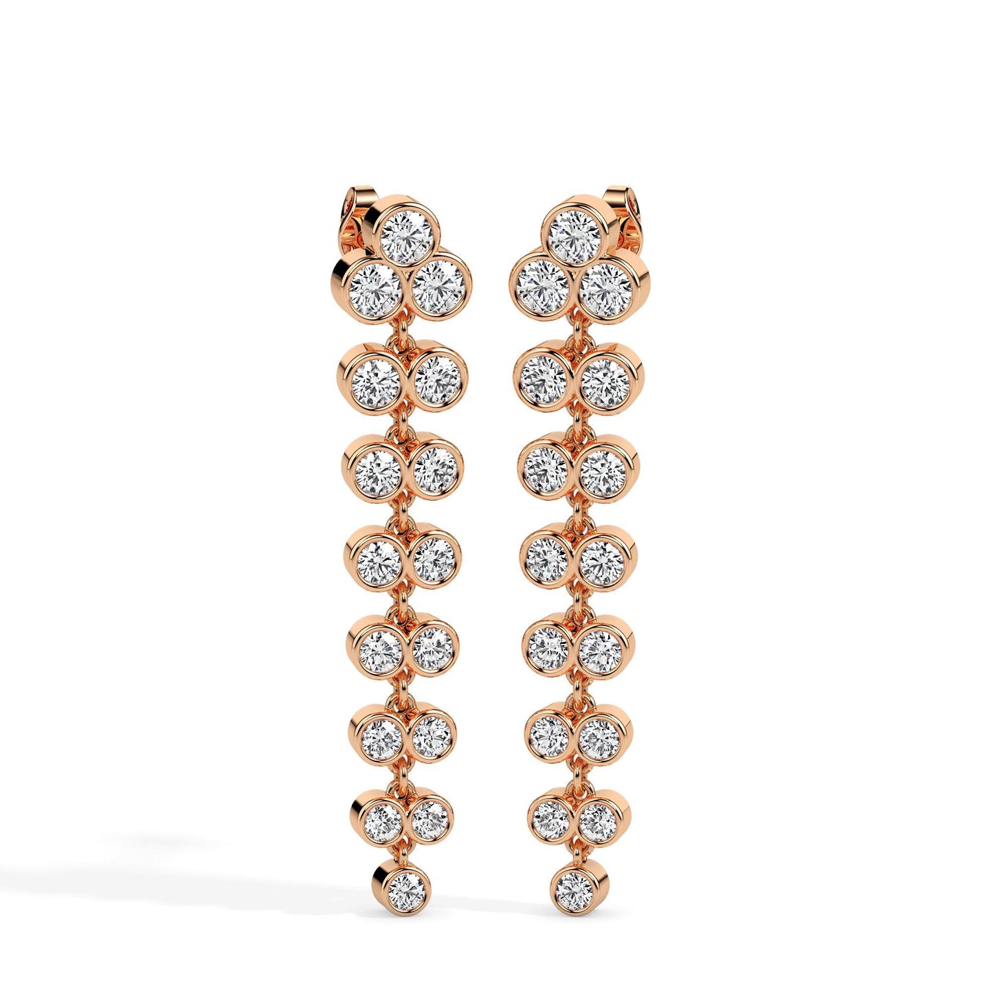 Diamond Cluster Drop Earrings