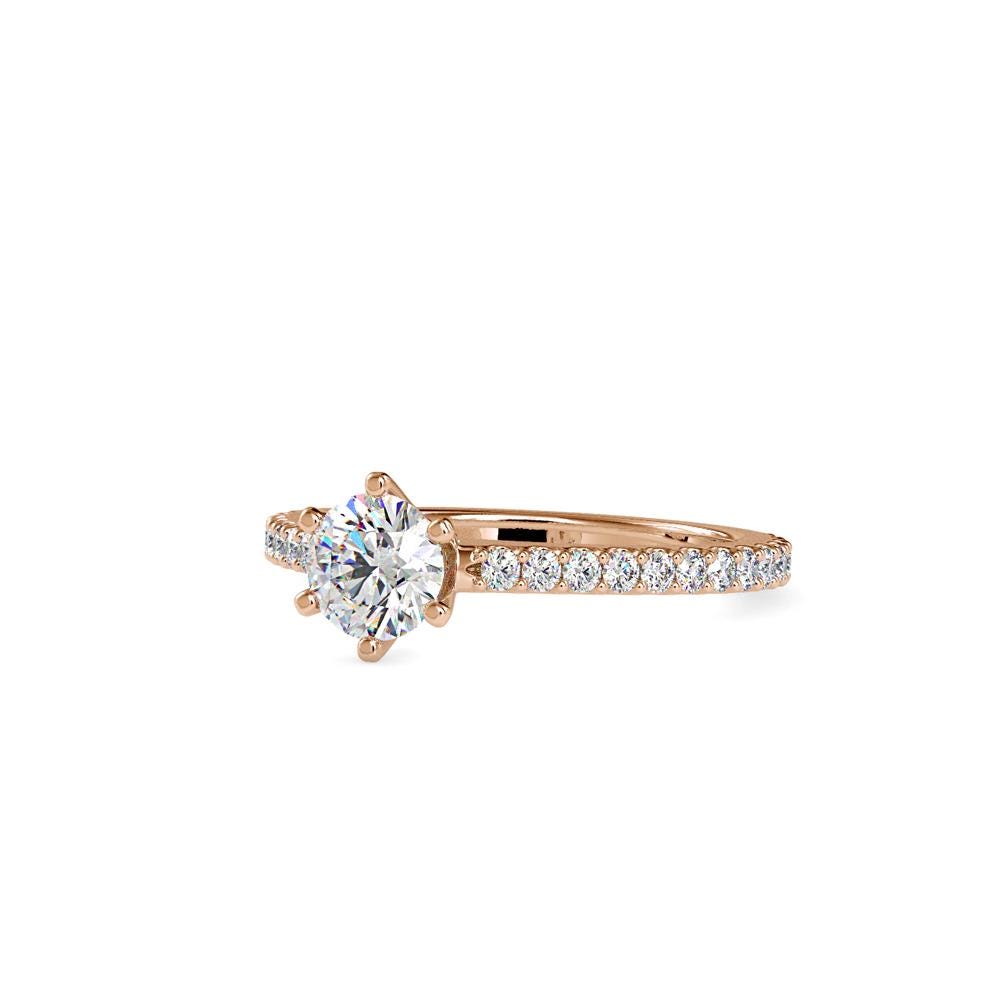 Round Diamond Solitaire with Pave Band