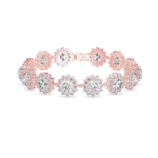 Floral Halo Diamond Bracelet