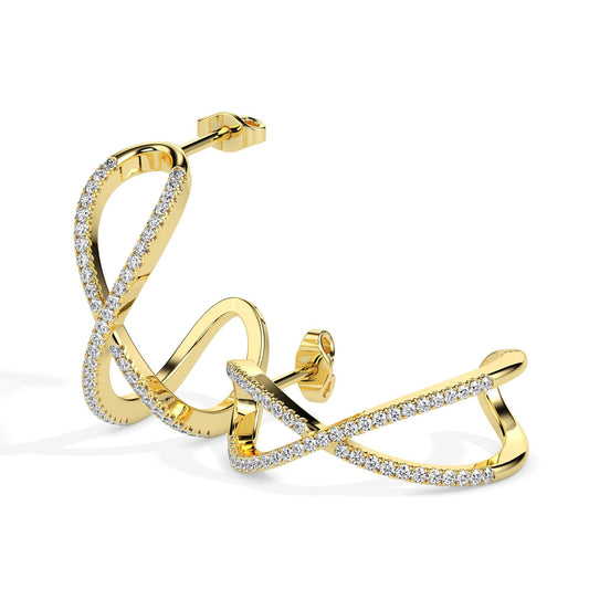 Infinity Twist Diamond Hoop Earrings
