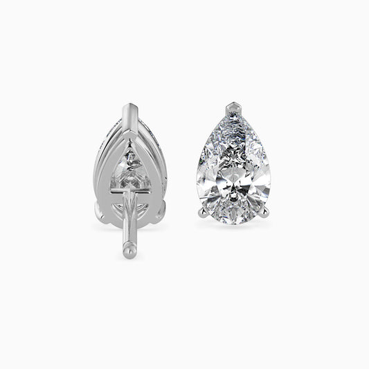 Pear Shaped Diamond Stud Earrings
