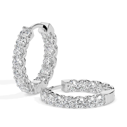 Diamond Inside Out Hoop Earrings