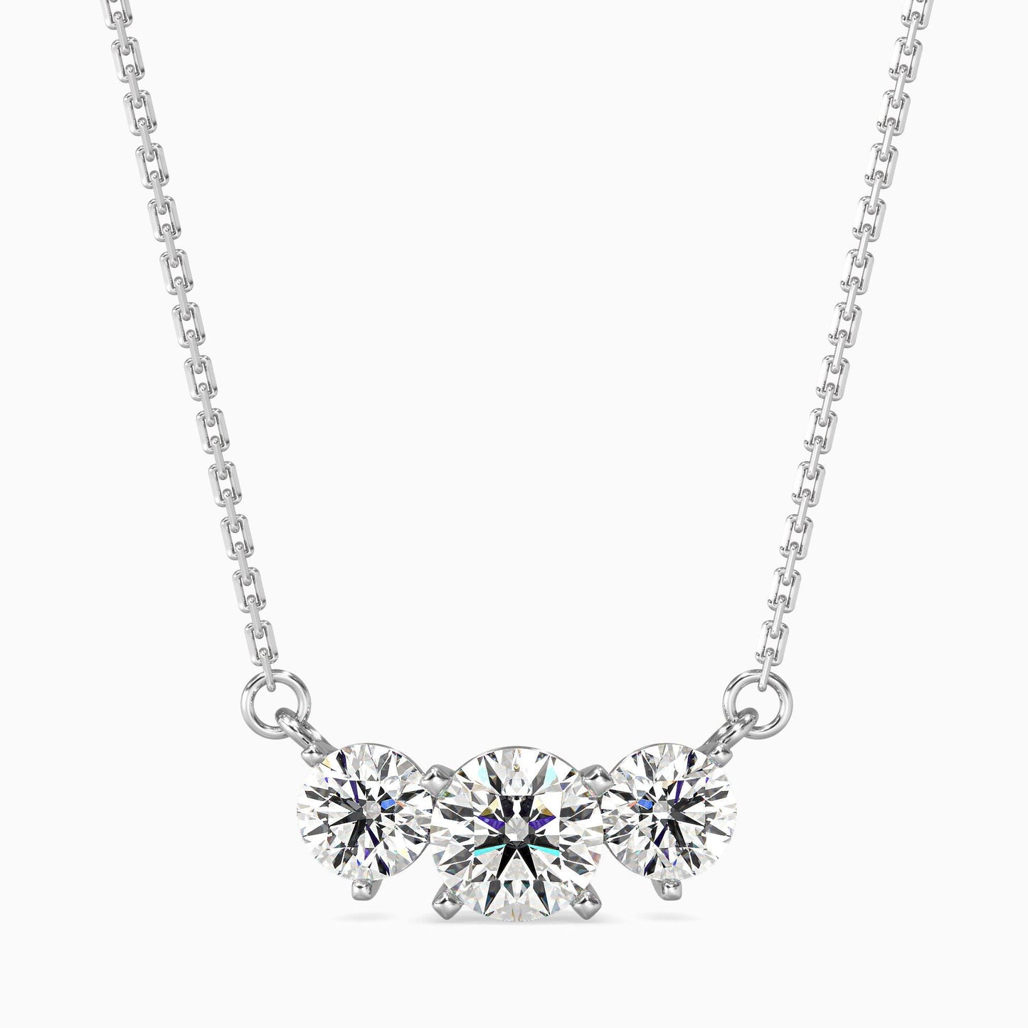 Three Stone Diamond Necklace