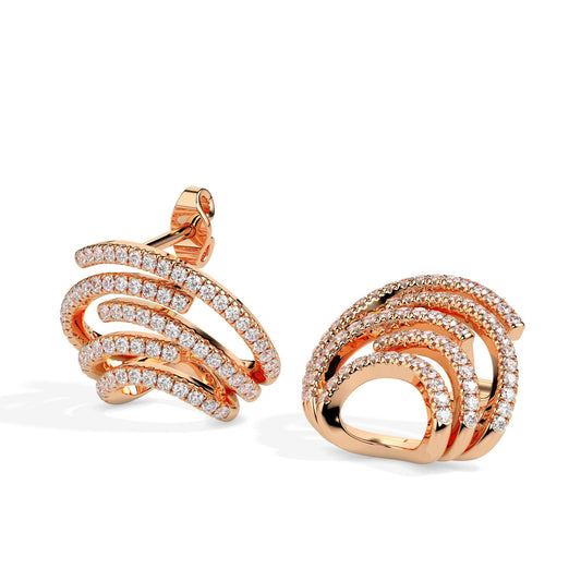 Modern Swirl Diamond Earrings