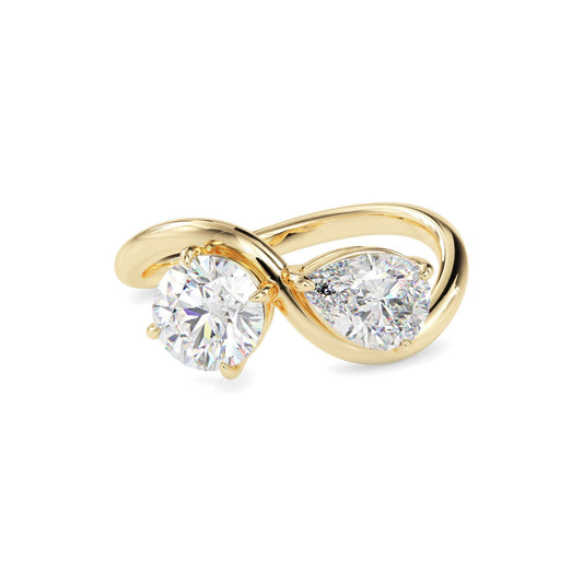 Round & Pear Cut Toi et Moi Ring