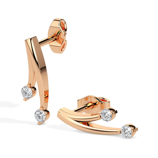 Diamond Modern Drop Earrings