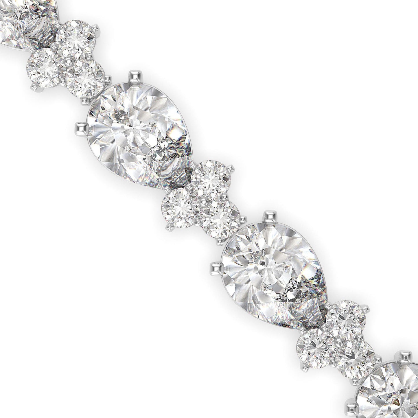 Pear-Shaped Diamond Tennis Bracelet