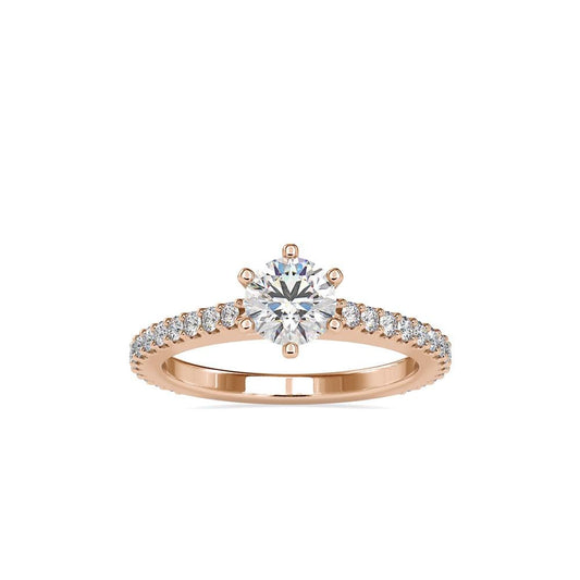 Round Diamond Solitaire with Pave Band