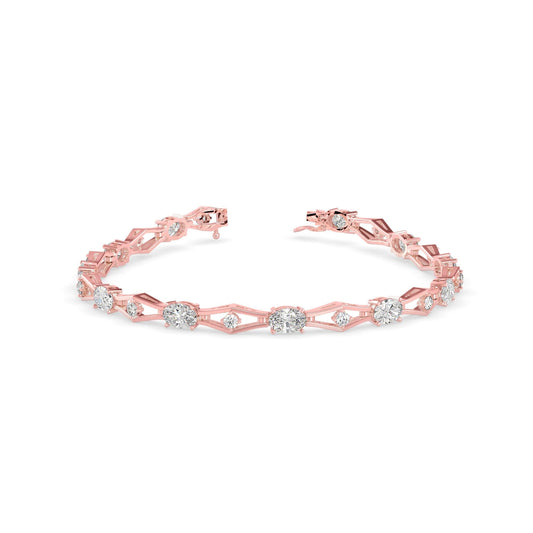 Geometric Diamond Tennis Bracelet