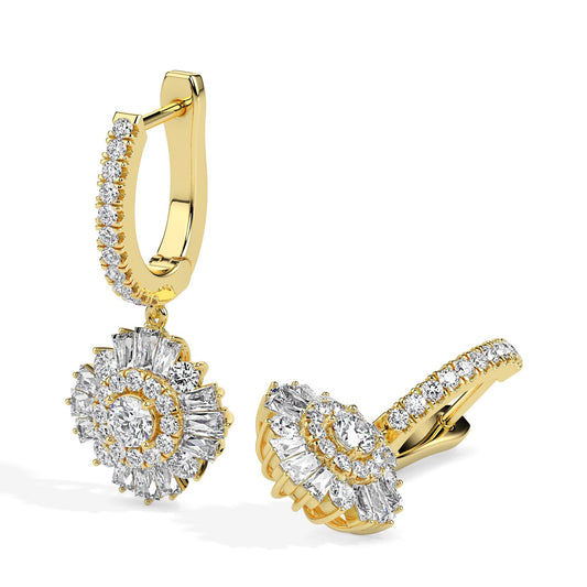 Floral Halo Drop Earrings