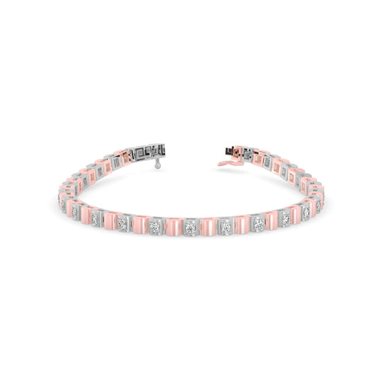 Classic Square Link Diamond Tennis Bracelet