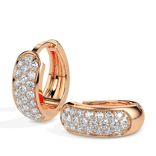 Pave Diamond Huggie Hoop Earrings