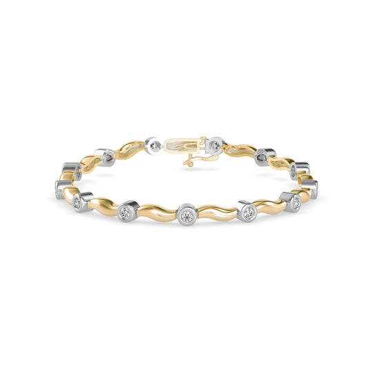 Wave Bezel Diamond Bracelet