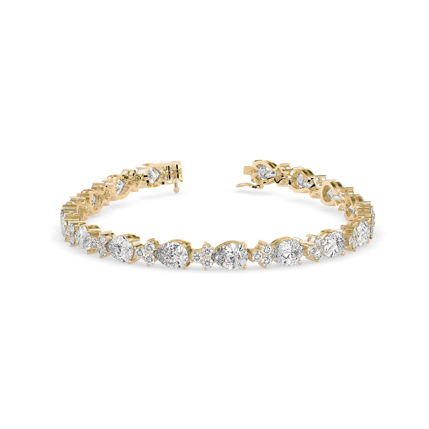 Pear-Shaped Diamond Tennis Bracelet