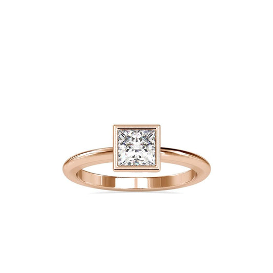 Princess Cut Bezel Set Ring