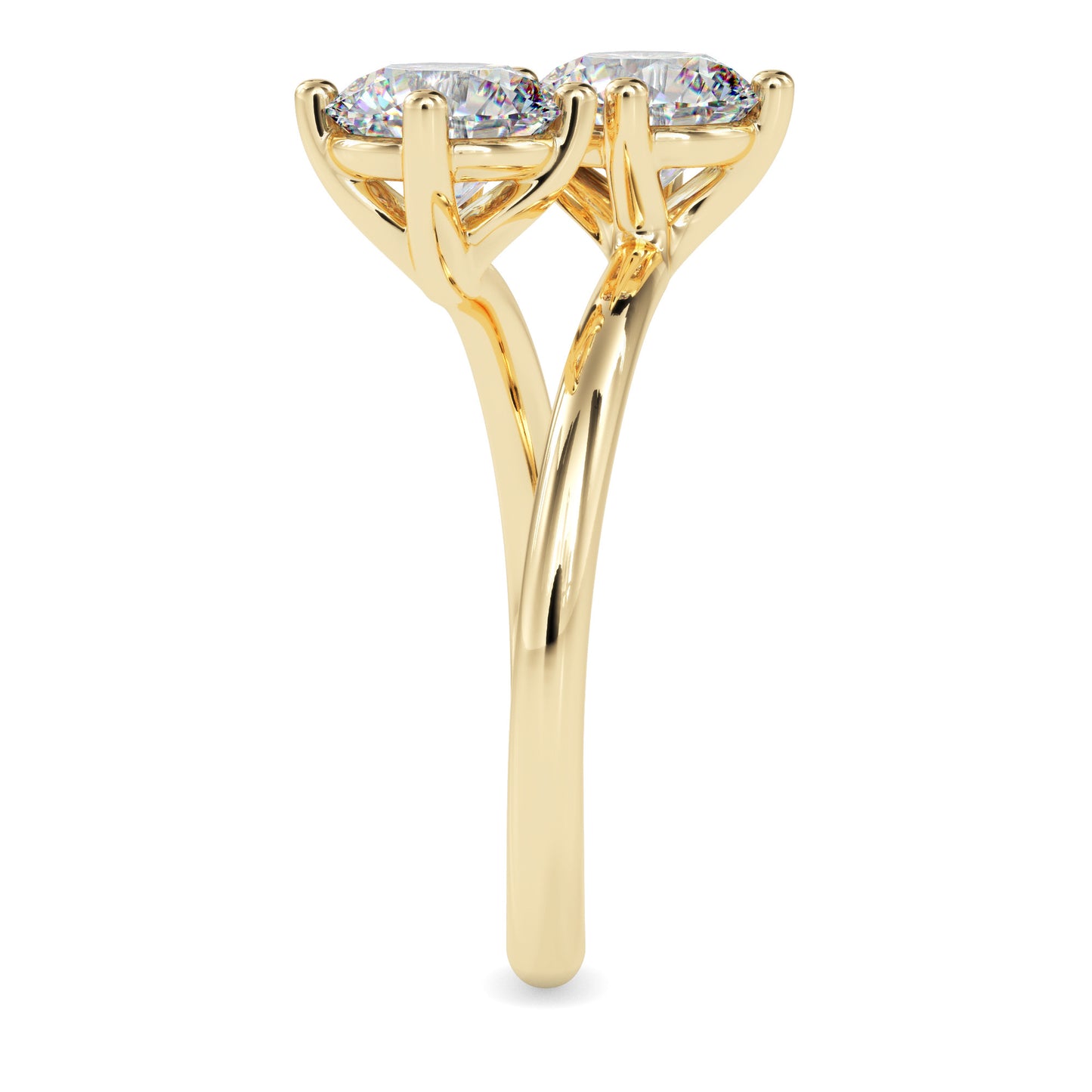 Double Round Cut Toi et Moi Ring