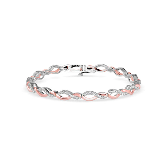 Infinity Twist Diamond Tennis Bracelet Two-Tone