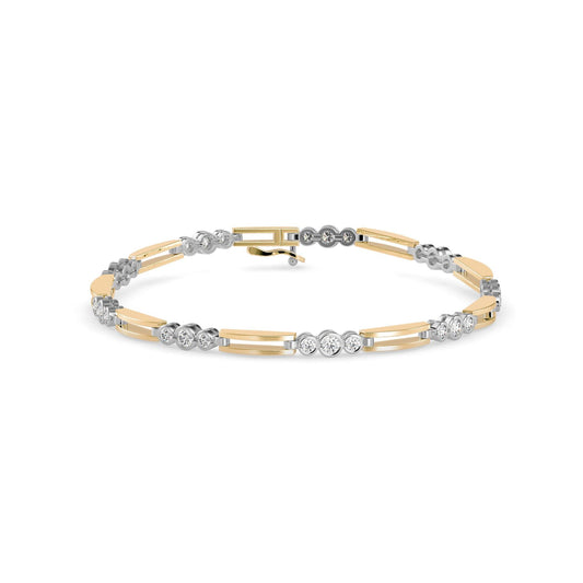 Modern Dual Bar Diamond Tennis Bracelet