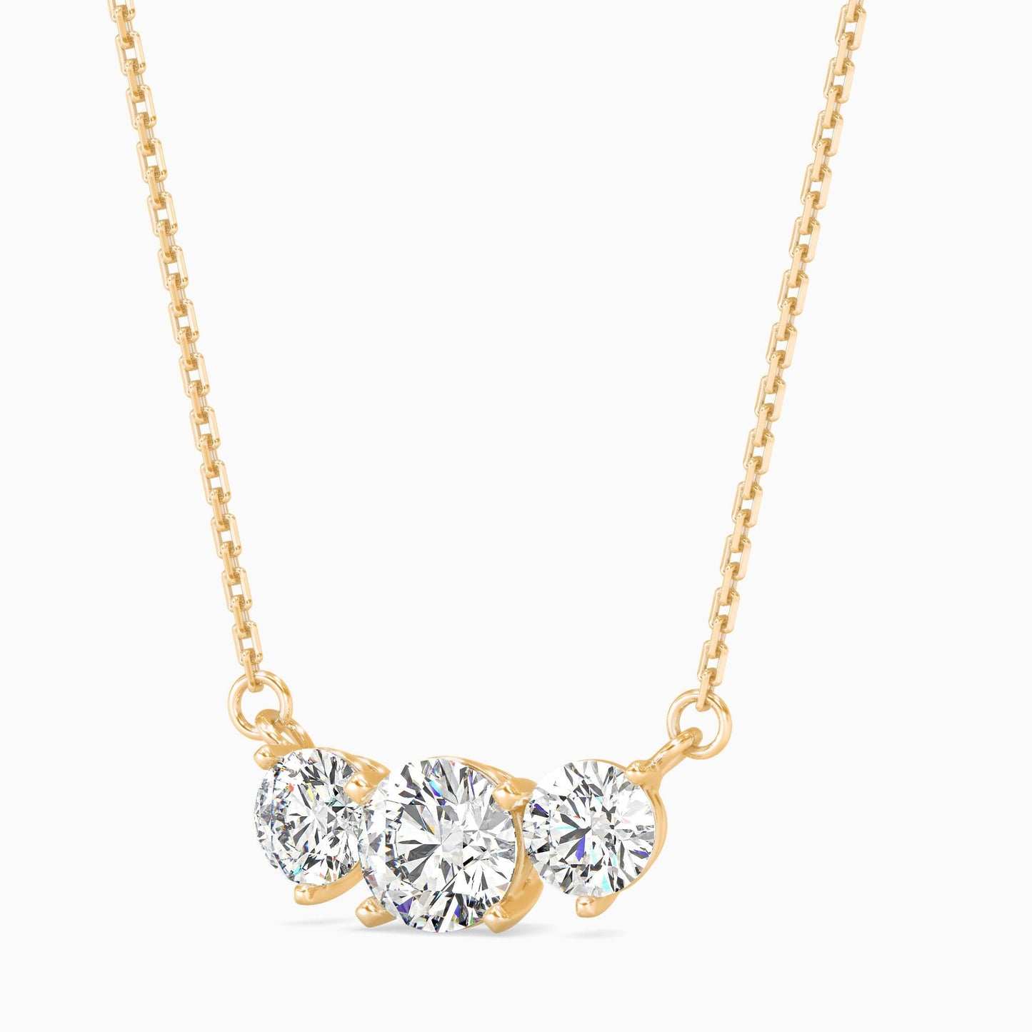Three Stone Diamond Necklace